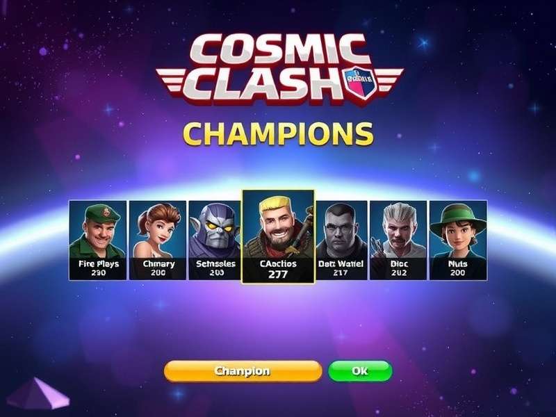 Cosmic Clash Champions Champion Selection Screen